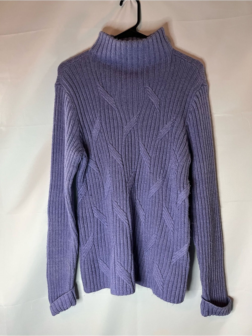 Christopher & Banks Periwinkle Cable Knit Mock Turtleneck Sweater